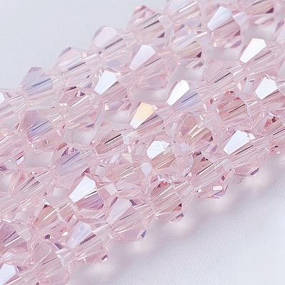 Transparent Electroplate Glass Beads Strands EGLA-A039-T3mm-B26-1