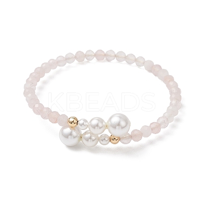 Natural Gemstone Beaded Cuff Bangles BJEW-JB13326-1