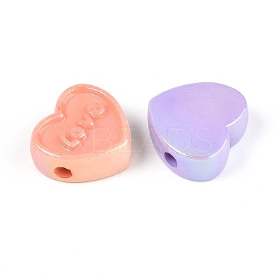 UV Plating Opaque Acrylic Beads OACR-T028-42-1