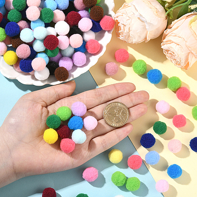 380Pcs 19 Colors Polyester Pom Pom Ball DIY-SC0031-34-1