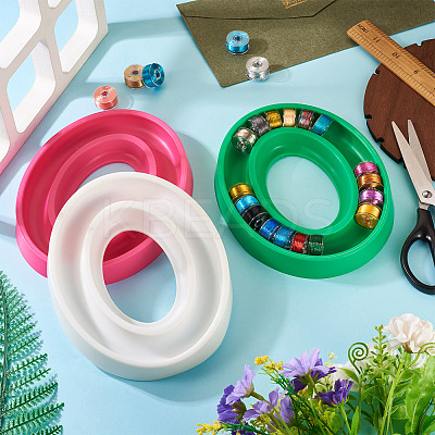 1Pc Plastic Oval Bobbin Holder AJEW-TA0003-08B-1