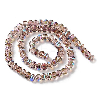 Transparent Electroplate Glass Beads Strands GLAA-Q099-C01-04-1