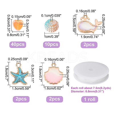 DIY Ocean Theme Bracelet Making Kits for Kid DIY-NB0007-14-1