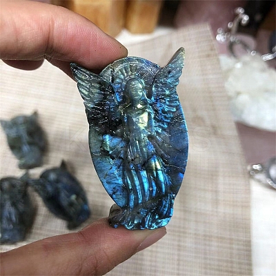 Dyed Natural Labradorite Carved Display Decorations PW-WG38302-01-1