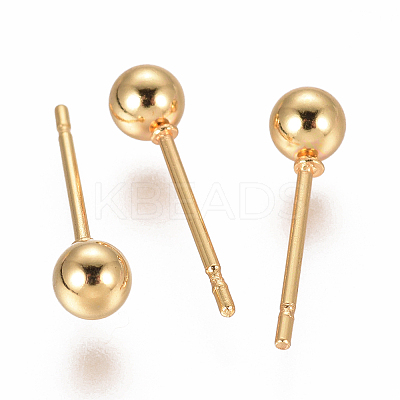 304 Stainless Steel Ball Stud Earrings X-EJEW-F237-01B-G-1