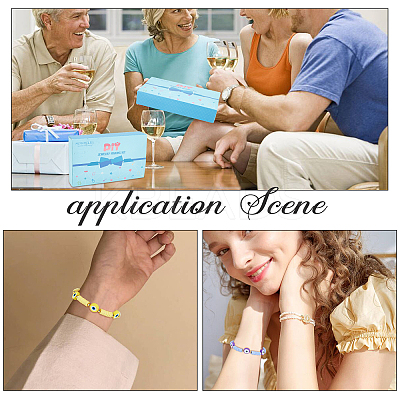 DIY Heishi Bracelet with Evil Eye Making Kit DIY-SC0018-96-1