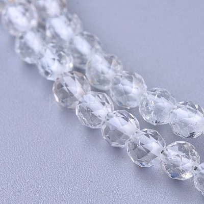 Natural White Topaz Beaded Necklaces NJEW-K114-A-A09-1
