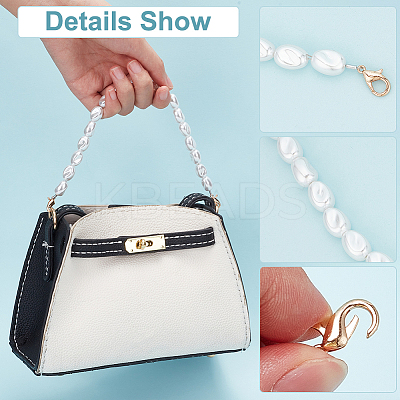 2Pcs Plastic Imitation Pearl Bead Bag Straps FIND-PH0008-21-1