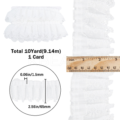 3-Layer Pleated Chiffon Flower Lace Trim OCOR-GF0003-26B-1