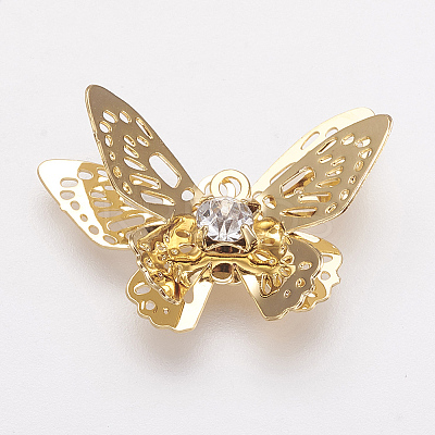 Brass Micro Pave Cubic Zirconia Pendants LS-KK-F731-22G-1