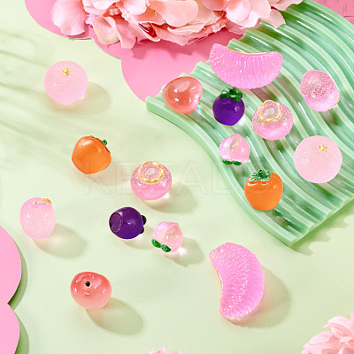 16pcs 8 styles Luminous Resin Fruit Display Decorations DJEW-TA0001-16-1