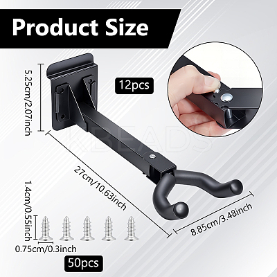 12Pcs Wall-mounted Iron Guitar Hangers ODIS-WA0001-07-1