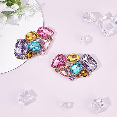 2Pcs Detachable Glass Rhinestone Shoe Decoration AJEW-FG0002-04-1