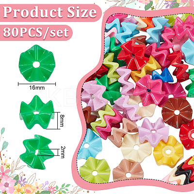 80Pcs Opaque Acrylic Beads SACR-UN0001-05-1