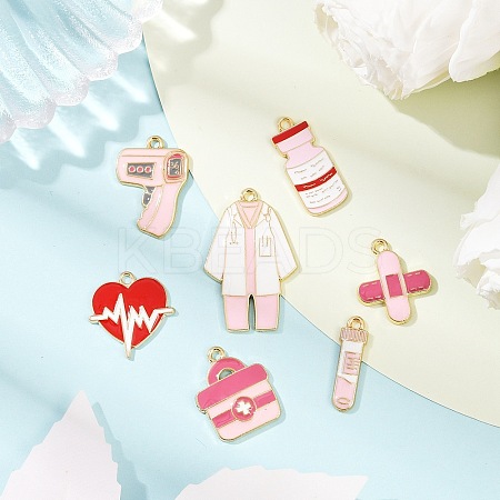 14Pcs 7 Styles Medical Theme  Alloy Enamel Pendants ENAM-FP0003-07-1