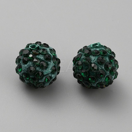 Handmade Polymer Clay Rhinestone Beads CLAY-WH0011-08O-1