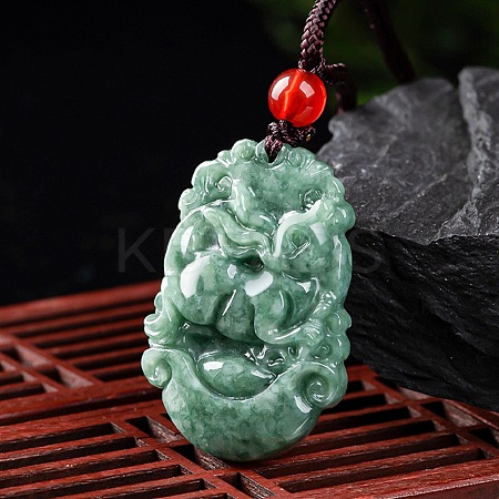 Natural Jadeite Pendant Necklaces G-H306-05-04-1