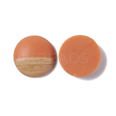 Two Tone Wood Grain Frosted Imitation Leather Style Resin Cabochons LS-RESI-G053-01A-1