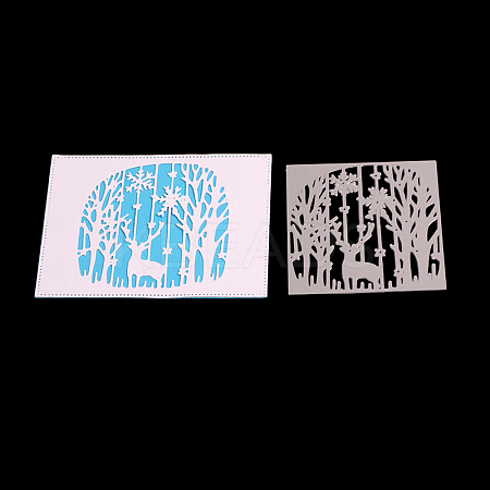 Deer Frame Carbon Steel Cutting Dies Stencils X-DIY-F036-02-1