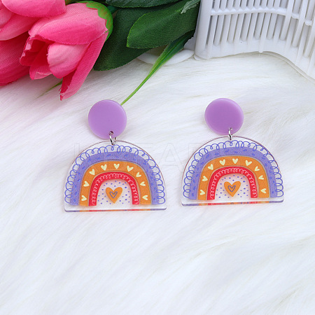 Acrylic Stud Earrings FS-WGE927B-03-1