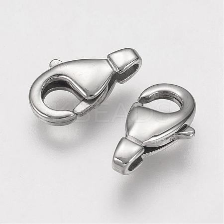304 Stainless Steel Lobster Claw Clasps STAS-F109-09P-1