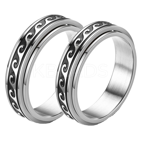 Non-Tarnish Stainless Steel Rotating Finger Ring LS-PW-WG33260-12-1