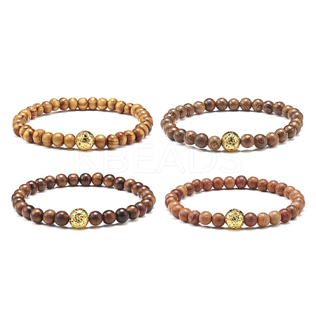 Oil Diffuser Yoga Beads Stretch Bracelet for Girl Women BJEW-JB06897-1