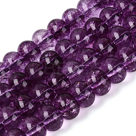 Crackle Transparent Glass Beads Strands GLAA-N074-02B-12-1