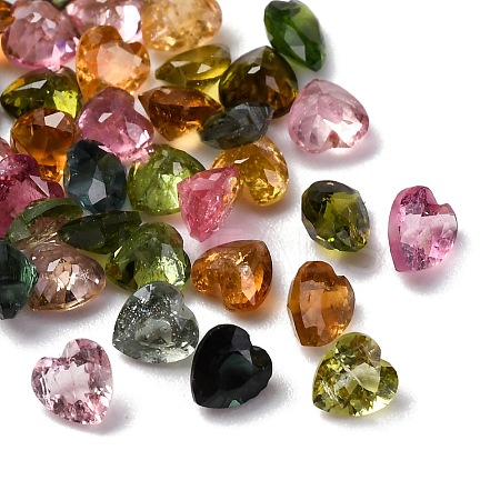 Faceted Natural Multicolor Tourmaline Cabochons G-I295-05C-12B-1