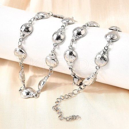 304 Stainless Steel Ladybug Link Chain Necklaces for Women Men NJEW-K249-21A-P-1
