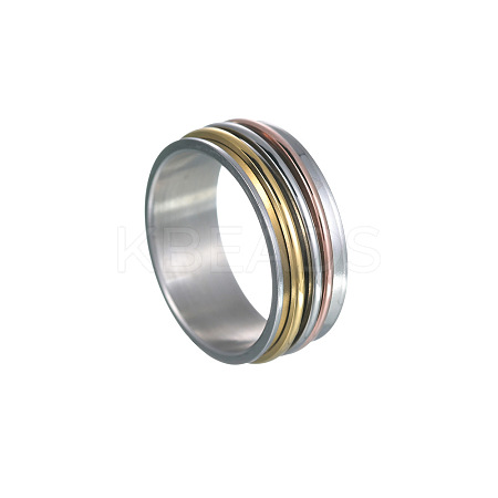 201 Stainless Steel Wide Band Rotating Finger Rings FS-WGEF0B4-05-1