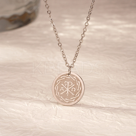 Fashionable 304 Stainless Steel Viking Pirate Symbol Pendant Necklaces for Daily Wear DQ8067-1