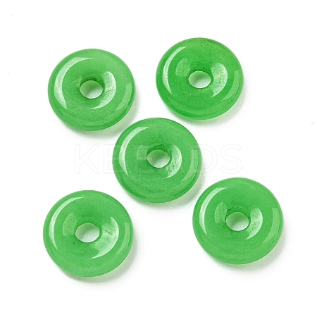 Natural Malaysia Jade Donut/Pi Disc Charms G-G142-01N-1