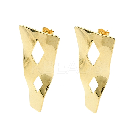 304 Stainless Steel Stud Earring Findings Ion Plating(IP) STAS-L024-005G-02-1