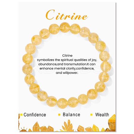Synthetic Yellow Quartz Beaded Stretch Bracelets PW-WG7FE75-20-1-1