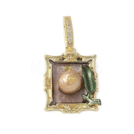 Brass Enamel Pendants KK-F886-01G-01-1