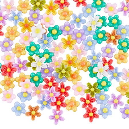 340Pcs 14 Styles Flower & Sakura Resin Cabochons FIND-FH0007-43-1