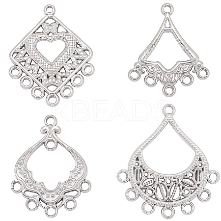 8Pcs 4 Styles 304 Stainless Steel Chandelier Component Links STAS-BBC0007-60-1