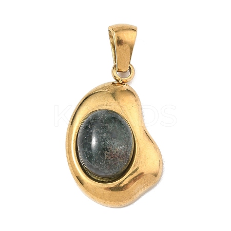 Natural Moss Agate Pendants G-C278-01G-11-1
