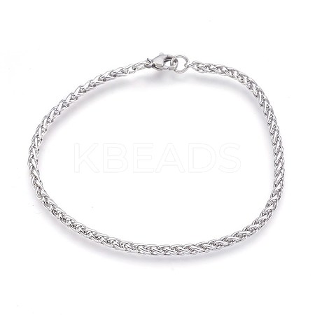 Tarnish Resistant 304 Stainless Steel Wheat Chain Bracelets LS-BJEW-P235-14P-1