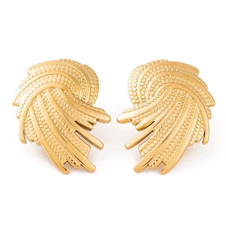 Ion Plating(IP) Wing 304 Stainless Steel Stud Earrings for Women EJEW-L272-002G-1