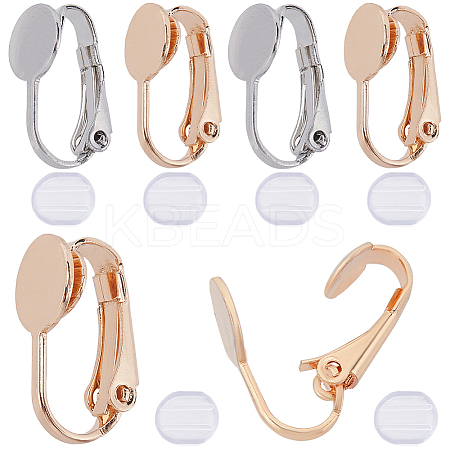 20Pcs Brass Clip on Earring Findings KK-SC0005-44-1