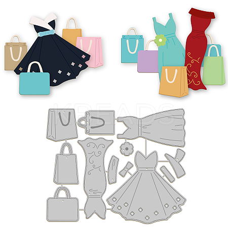 Dress Shopping Bag Carbon Steel Cutting Dies Stencils DIY-WH0309-1265-1