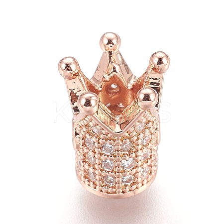 Brass Micro Pave Cubic Zirconia Beads LS-ZIRC-F088-029RG-1