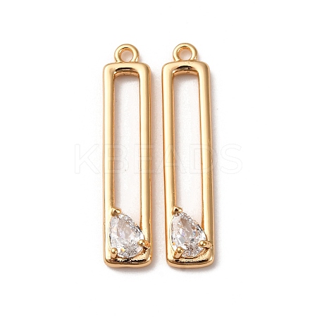 Brass Micro Pave Clear Cubic Zirconia Pendants KK-Z112-35G-1