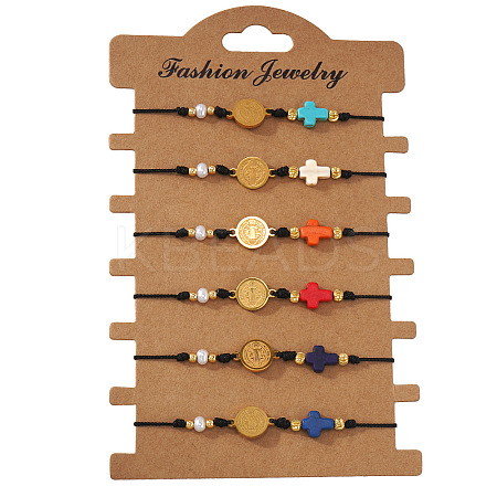 6Pcs Handmade Brass Link Bracelets OE1042-2-1
