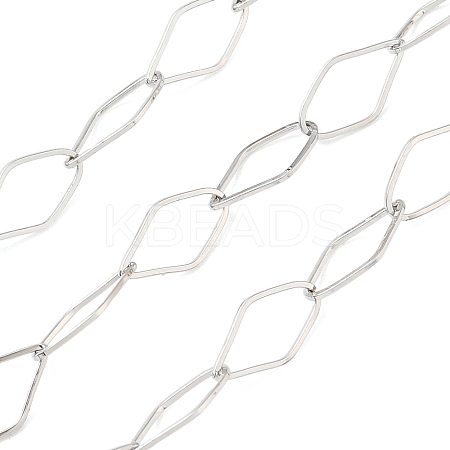 Rack Plating Brass Rhombus Link Chains CHC-N009-04P-1