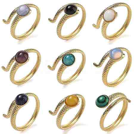 Natural & Synthetic Gemstone Finger Rings RJEW-U027-04G-1