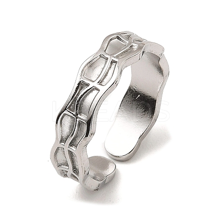 Non-Tarnish 304 Stainless Steel Open Cuff Rings RJEW-Z018-01P-1