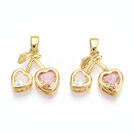 Brass Micro Pave Cubic Zirconia Charms LS-KK-N254-227G-1